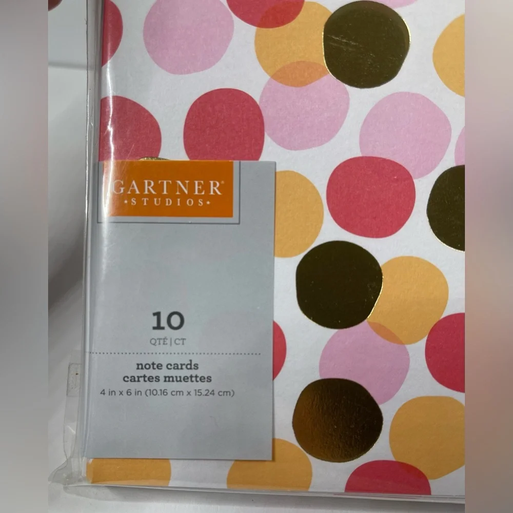 Note Cards Stationery Polka Dot Multicolor by Gartner Studios Blank Inside